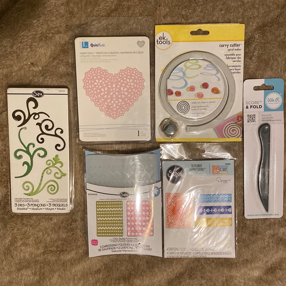 Scrapbooking Die Cut & Embossing Folder Lot – Sizzix EK Tools Craft Bundle